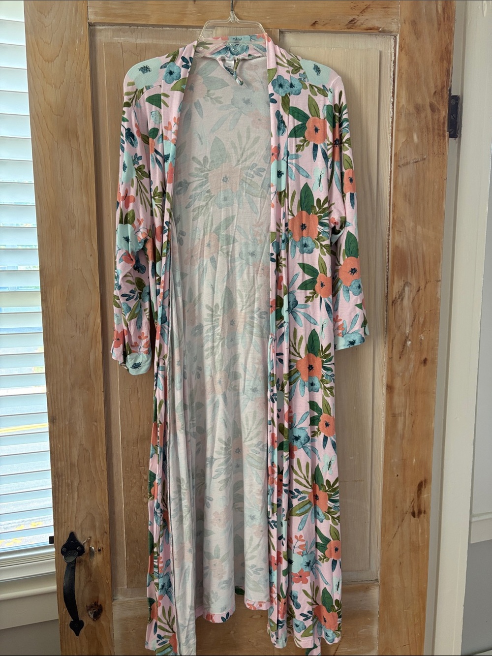 Milkmaid Goods Floral Pink Longline Open Front Women's Robe